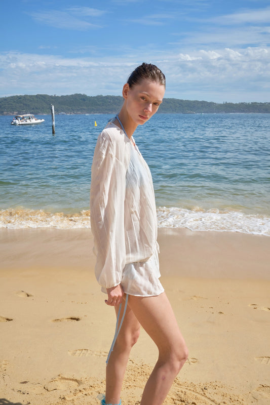 Shirring Half Blouse