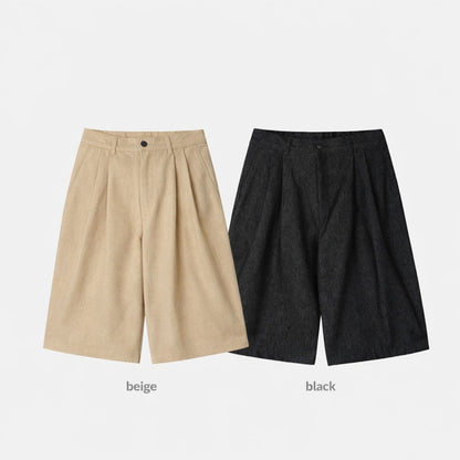 Herringbone Non-Fade Denim Bermuda Shorts