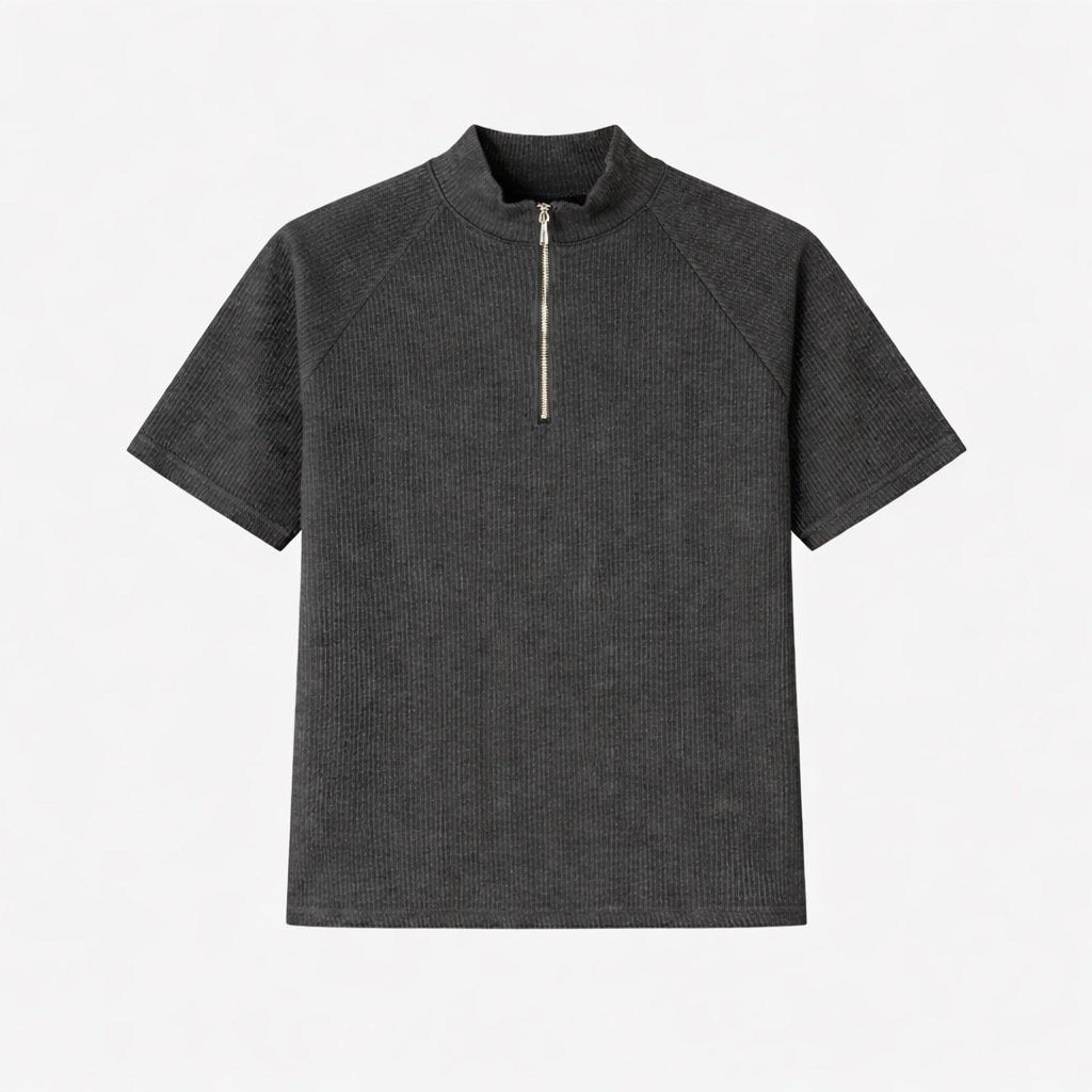 Pigment-Washed Nylon Shirt Jacket