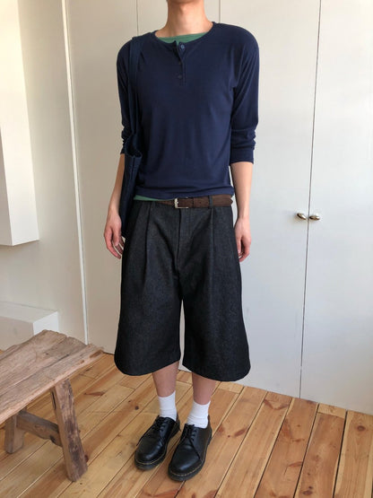 Non-Fade Denim Bermuda Pants