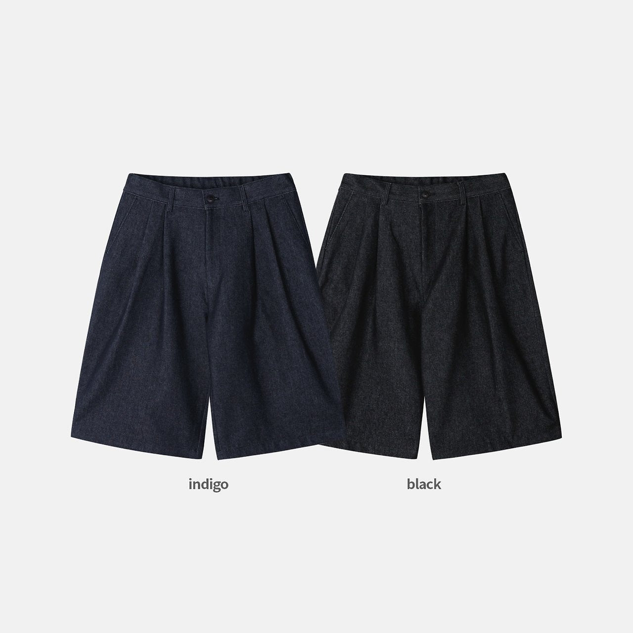 Non-Fade Denim Bermuda Pants