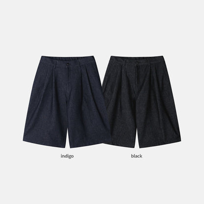 Non-Fade Denim Bermuda Pants