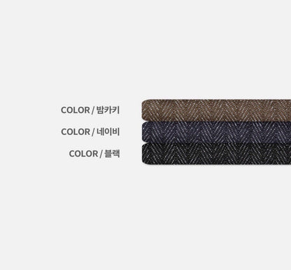 Herringbone Two-Tuck Wide Slacks