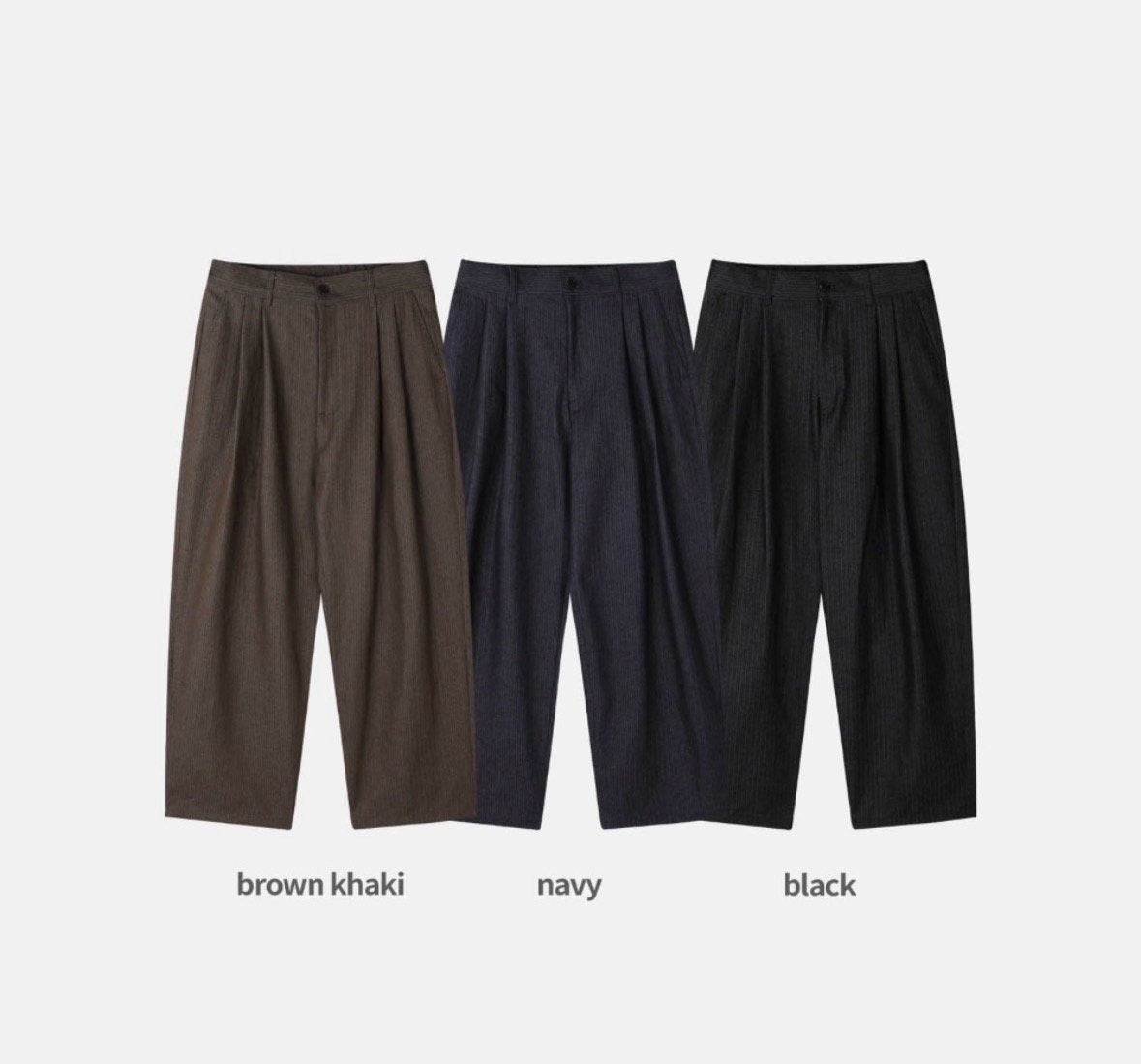 Herringbone Two-Tuck Wide Slacks