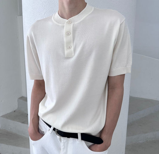Lyocell 3-Button Henley Knit