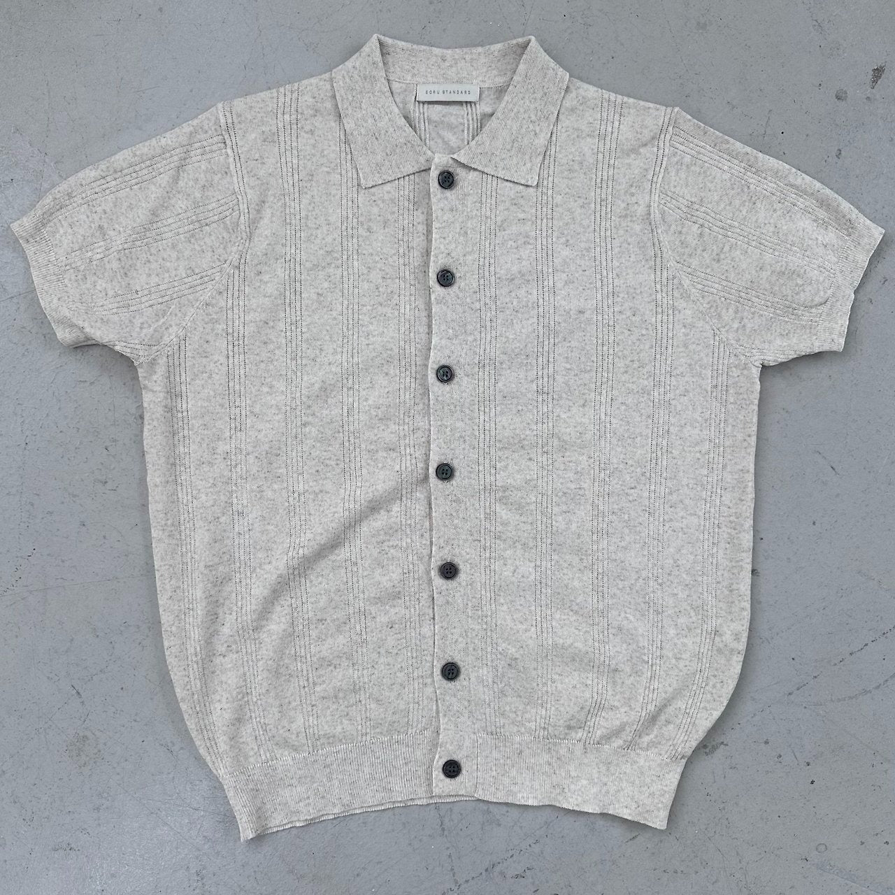 Linen Touch Half Sleeve Collar Cardigan