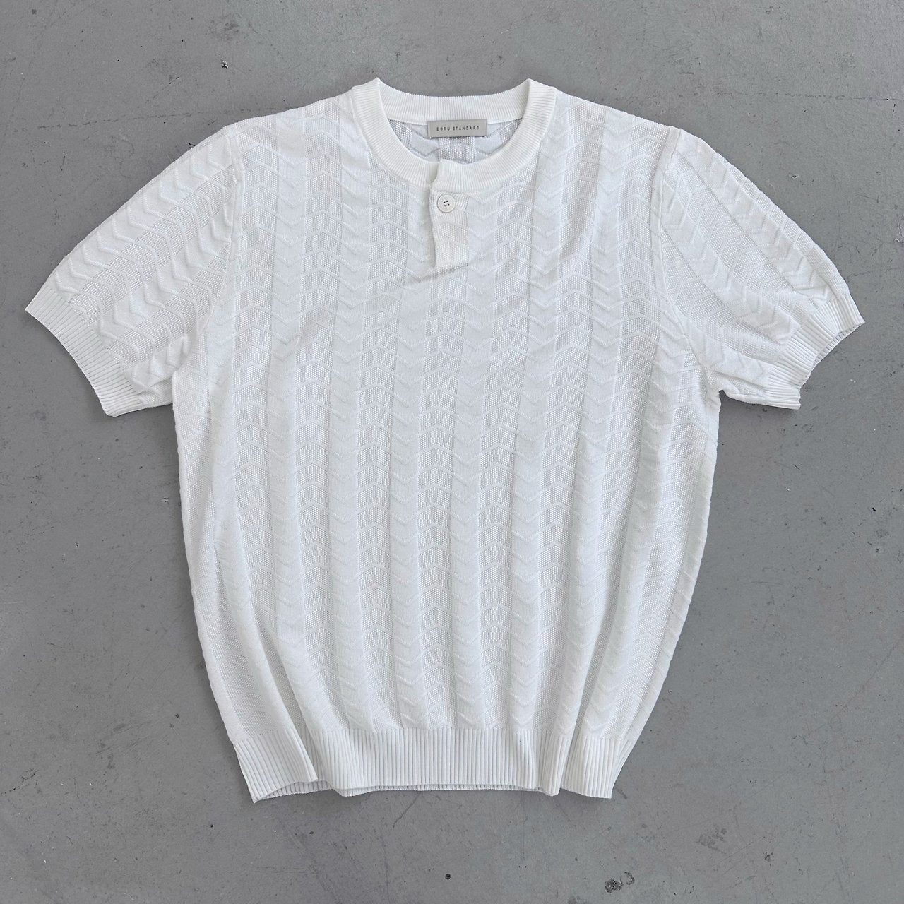 Chevron One Button Henley Knit