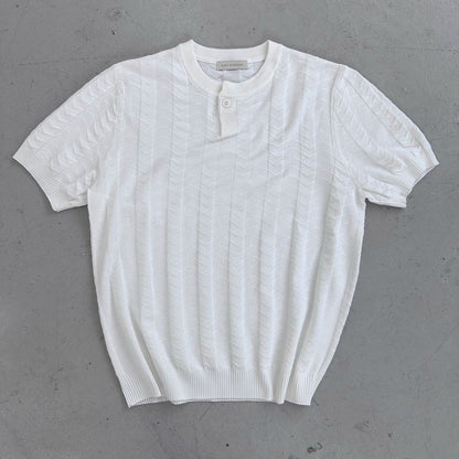 Chevron One Button Henley Knit