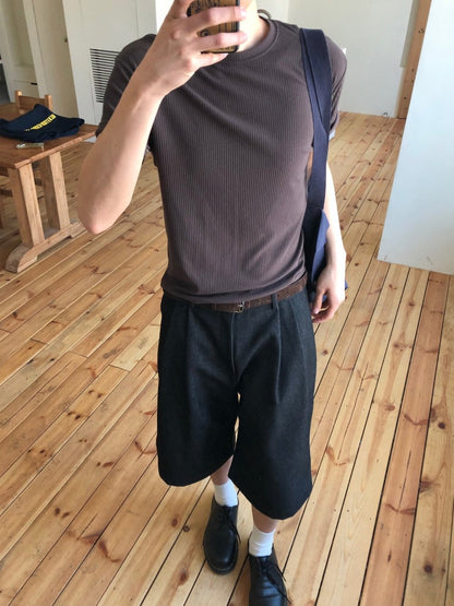 Non-Fade Denim Bermuda Pants