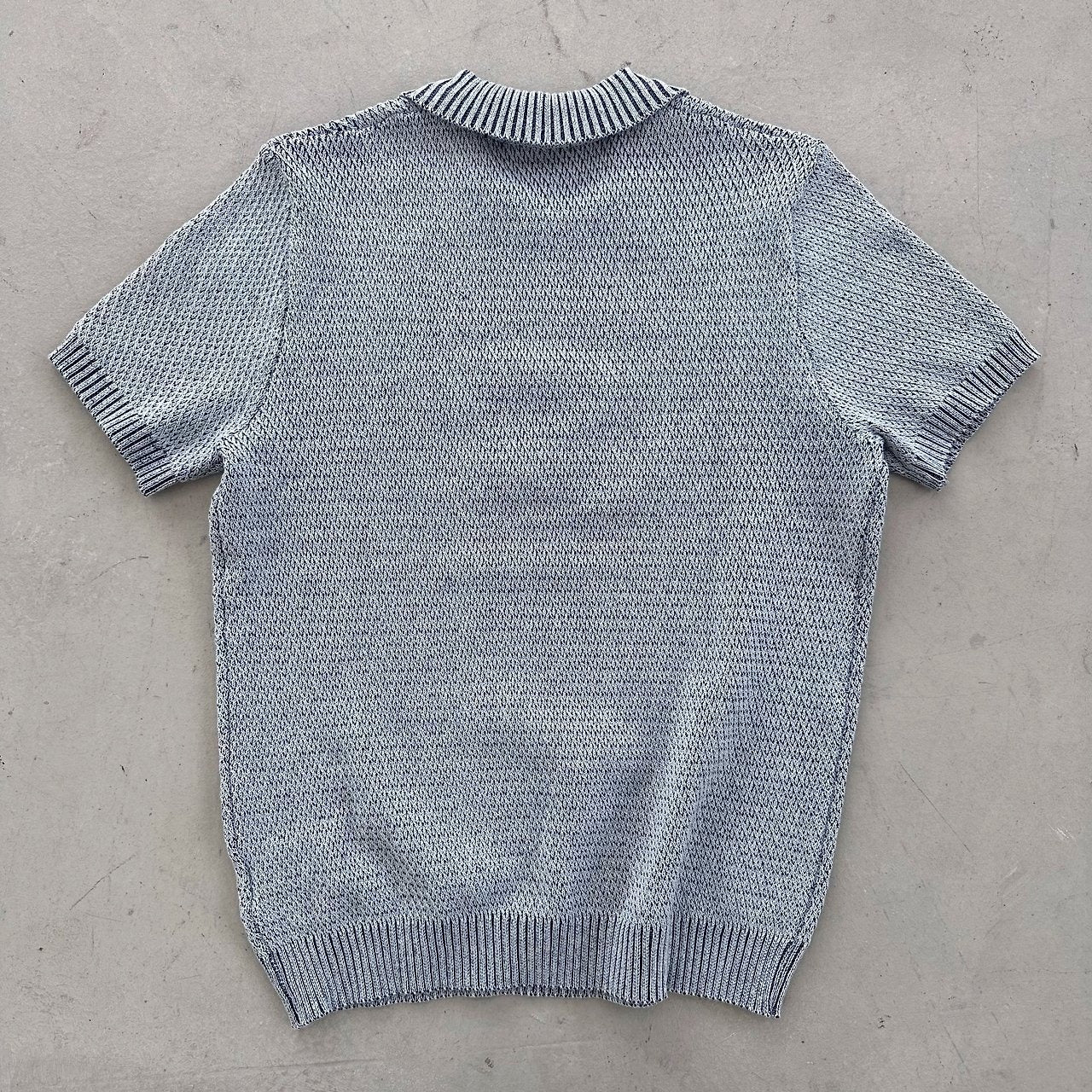 Two-Tone Zip Collar Knit Polo