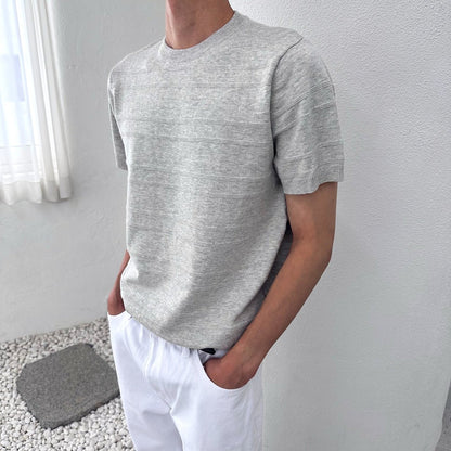 Emboss Line Half Sleeve Knit