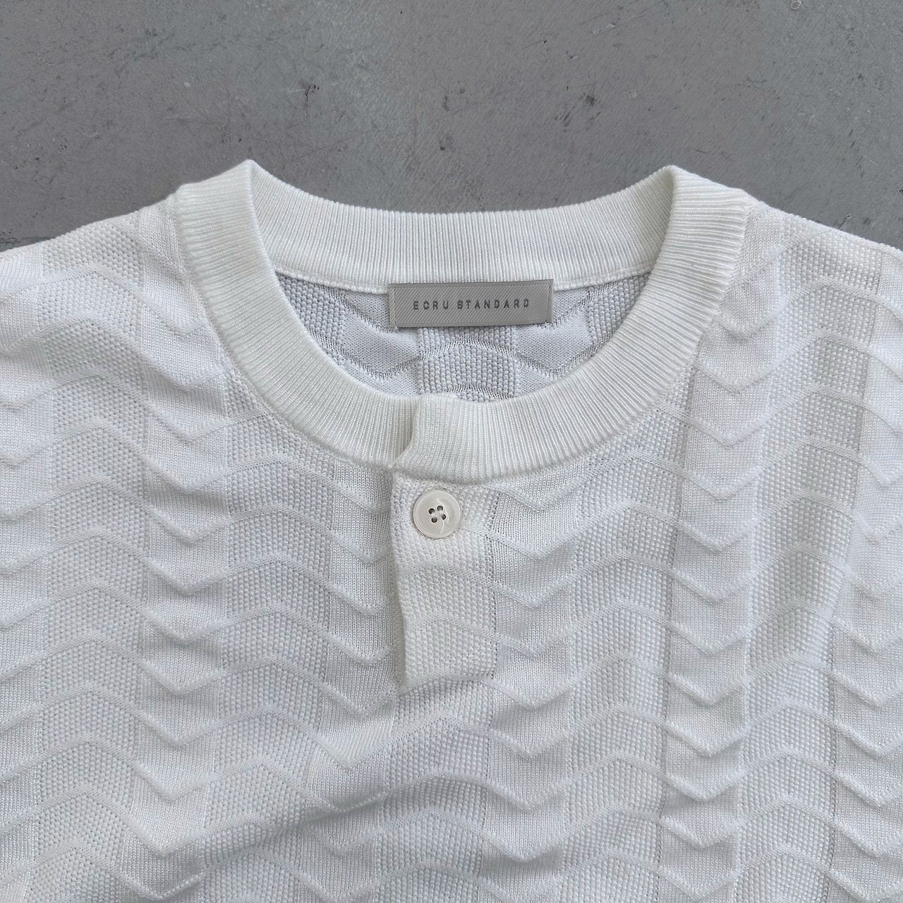 Chevron One Button Henley Knit