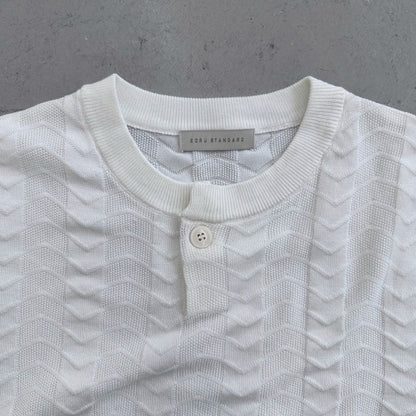 Chevron One Button Henley Knit