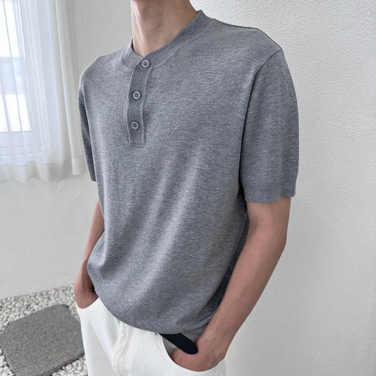 Lyocell 3-Button Henley Knit