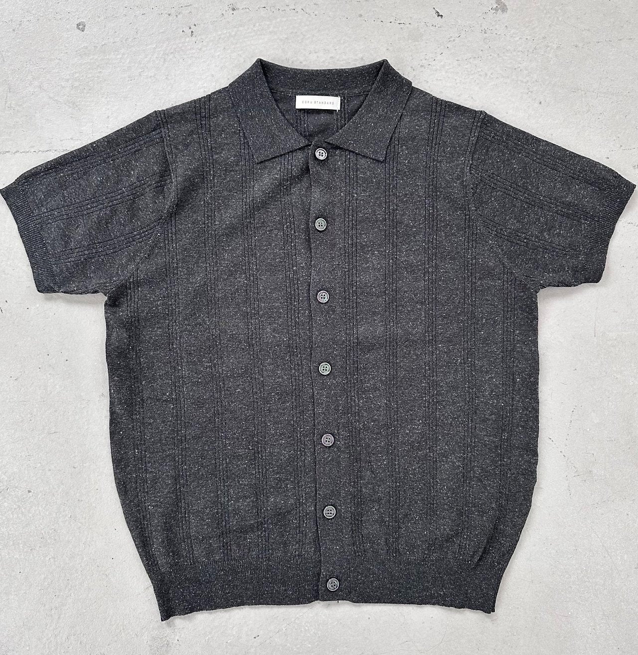Linen Touch Half Sleeve Collar Cardigan