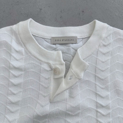 Chevron One Button Henley Knit