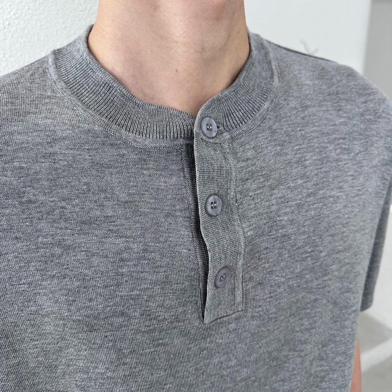 Lyocell 3-Button Henley Knit