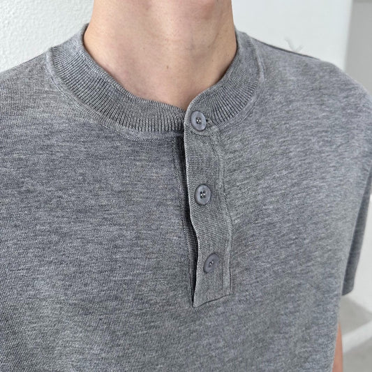 Lyocell 3-Button Henley Knit