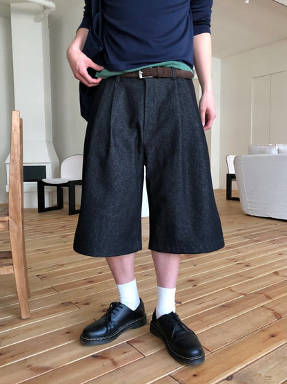 Non-Fade Denim Bermuda Pants