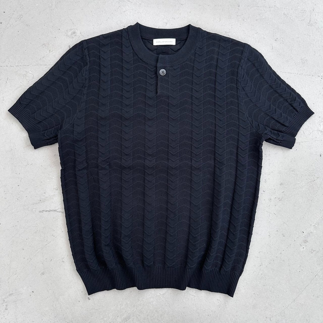 Chevron One Button Henley Knit