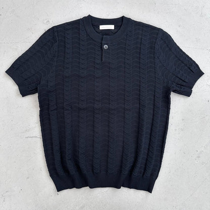 Chevron One Button Henley Knit