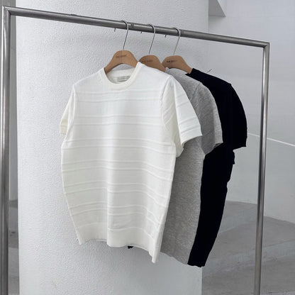 Emboss Line Half Sleeve Knit