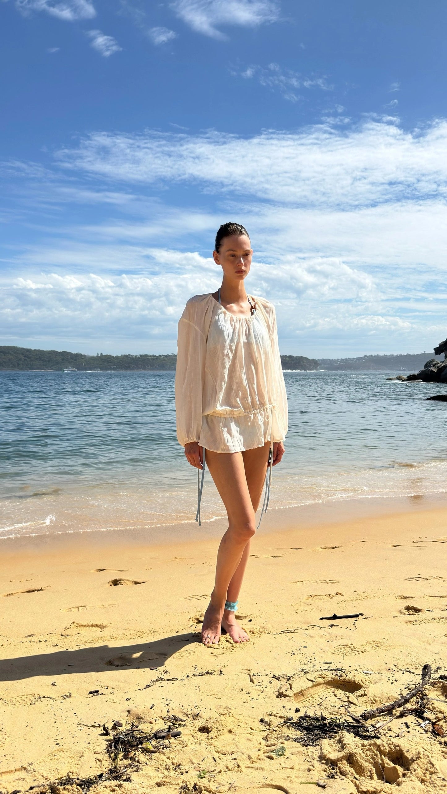 Shirring Half Blouse