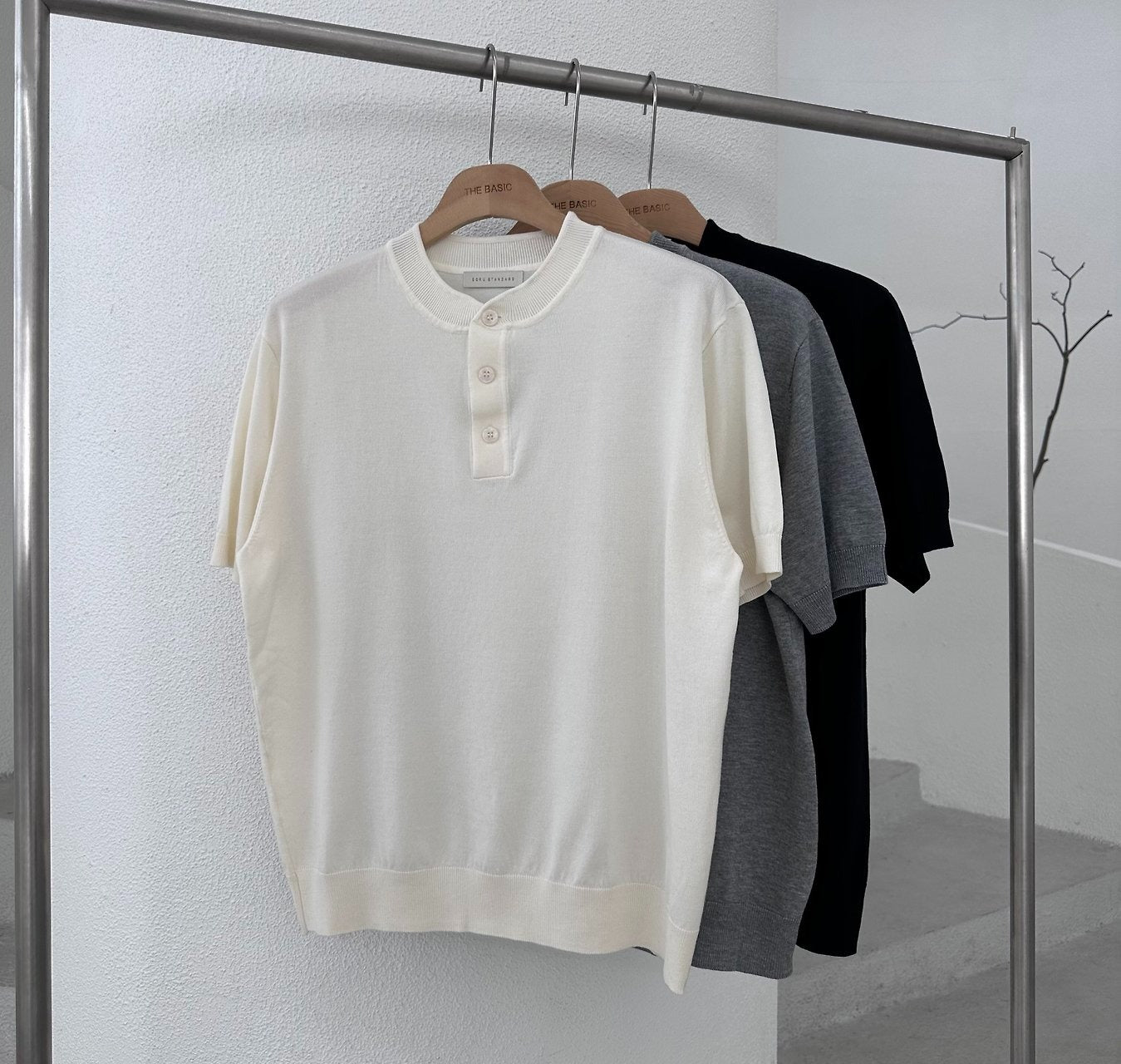 Lyocell 3-Button Henley Knit
