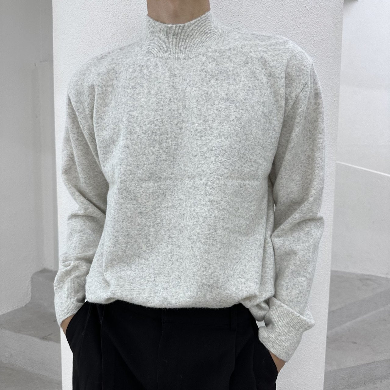 Wool Yono Half Polo IVORY 1