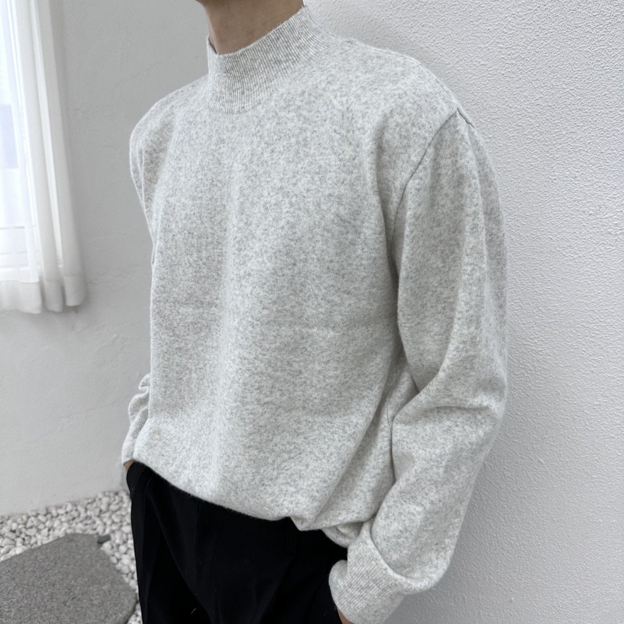 Wool Yono Half Polo IVORY 2