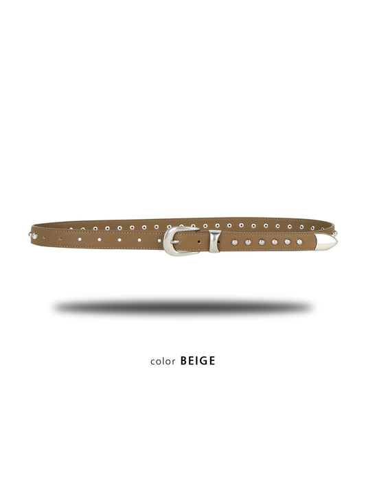 JackPot Studded Grommet Belt BEIGE 1