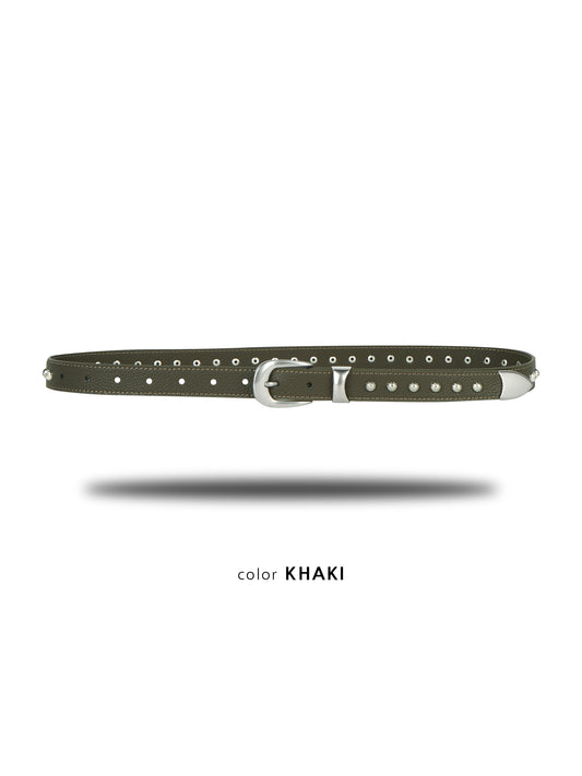 JackPot Studded Grommet Belt KHAKI 1