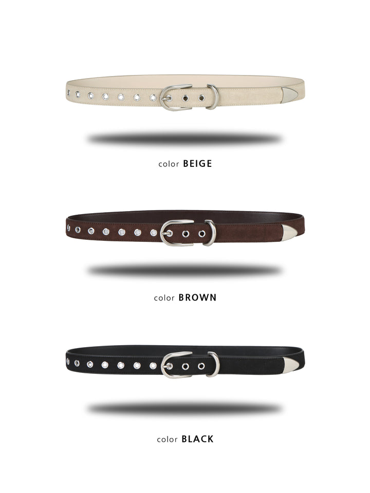 Suede Eyelet Belt