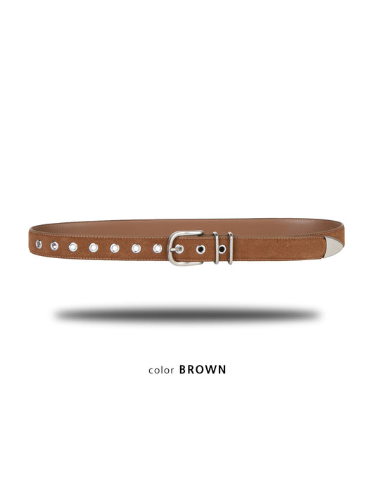JackPot Suede Horseshoe Belt BROWN 1