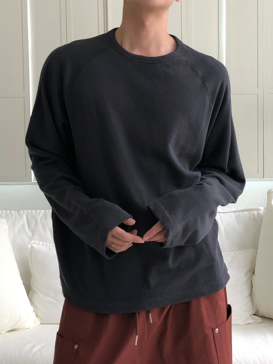 Soft Raglan Long Sleeve CHARCOAL front
