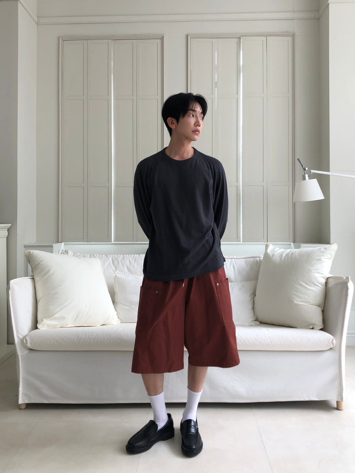 Soft Raglan Long Sleeve CHARCOAL front 2