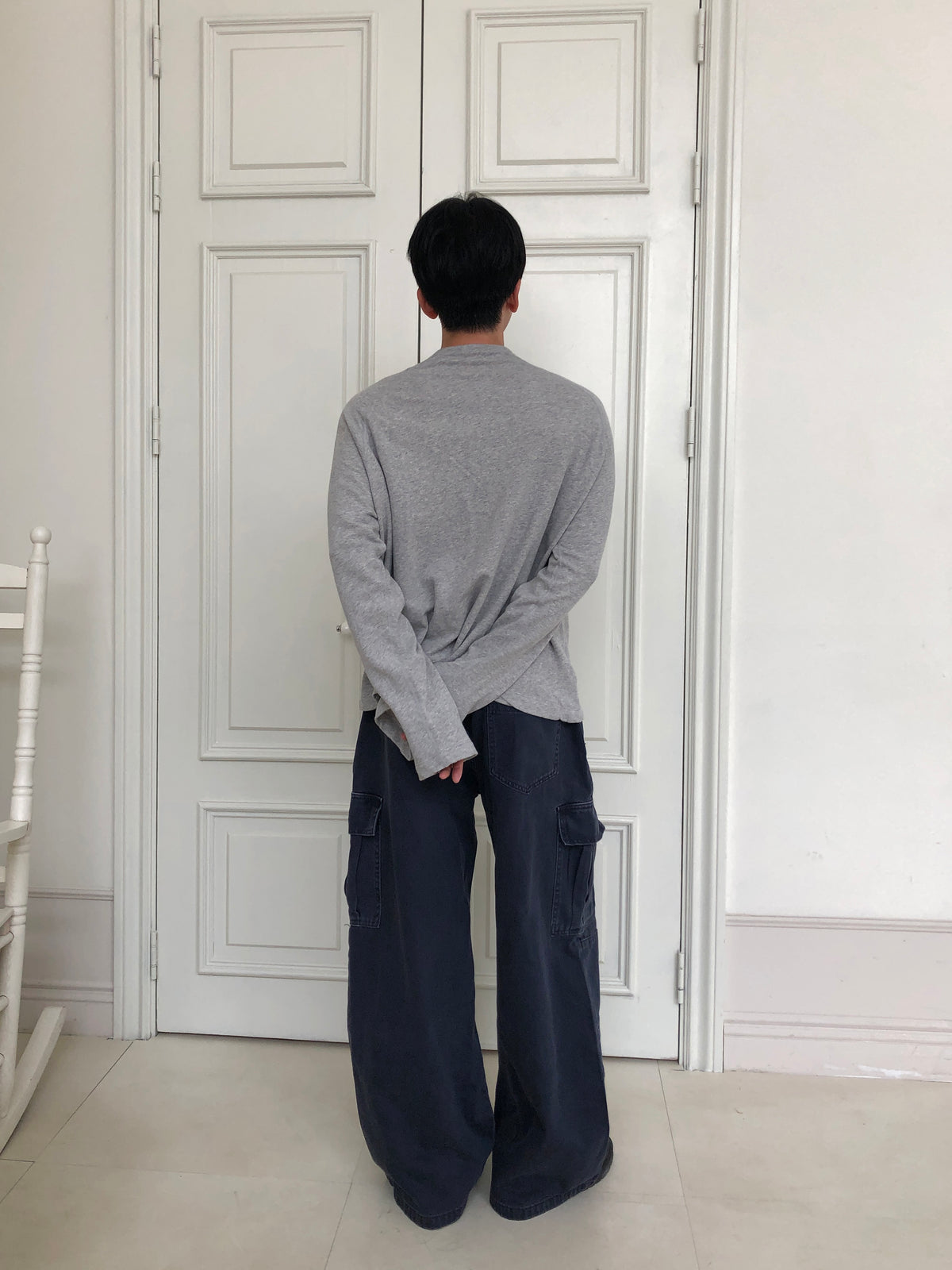 Soft Raglan Long Sleeve GRAY back
