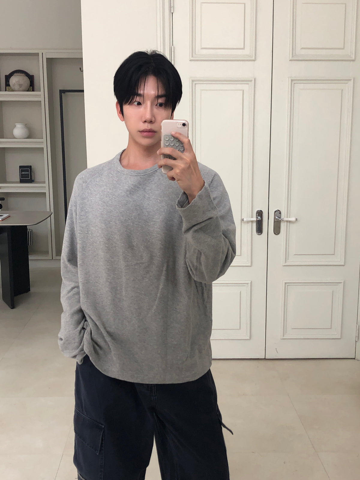 Soft Raglan Long Sleeve GRAY front