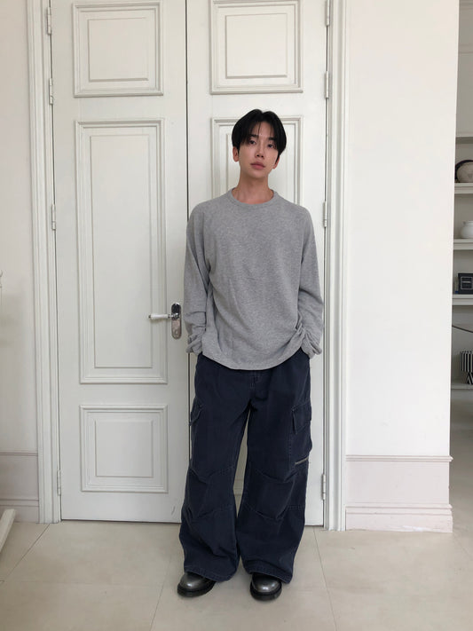 Soft Raglan Long Sleeve GRAY front 2