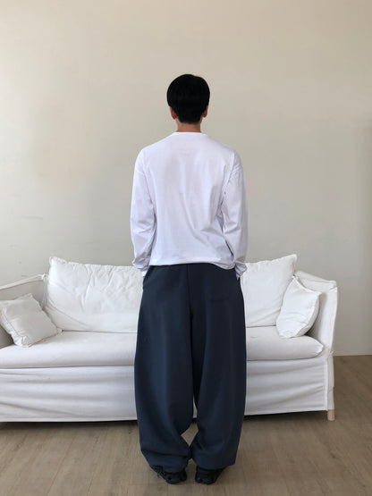 Chain Embroidery Pants - NAVY side