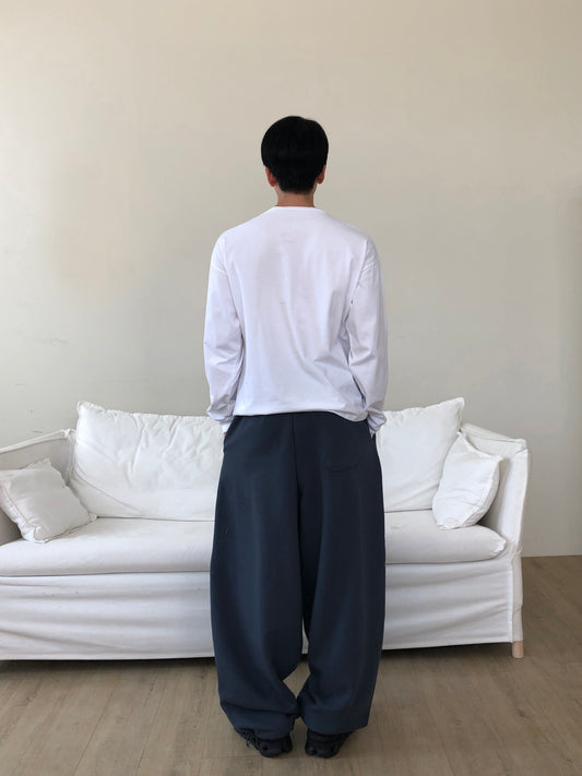 Chain Embroidery Pants - NAVY side