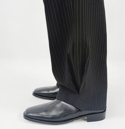 Pinstripe Oversized Blazer BLACK worn back