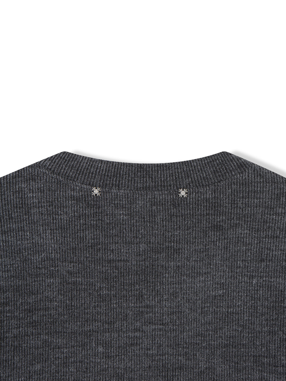 Star Stud V-Neck Ribbed Knit ネックライン バックディテール