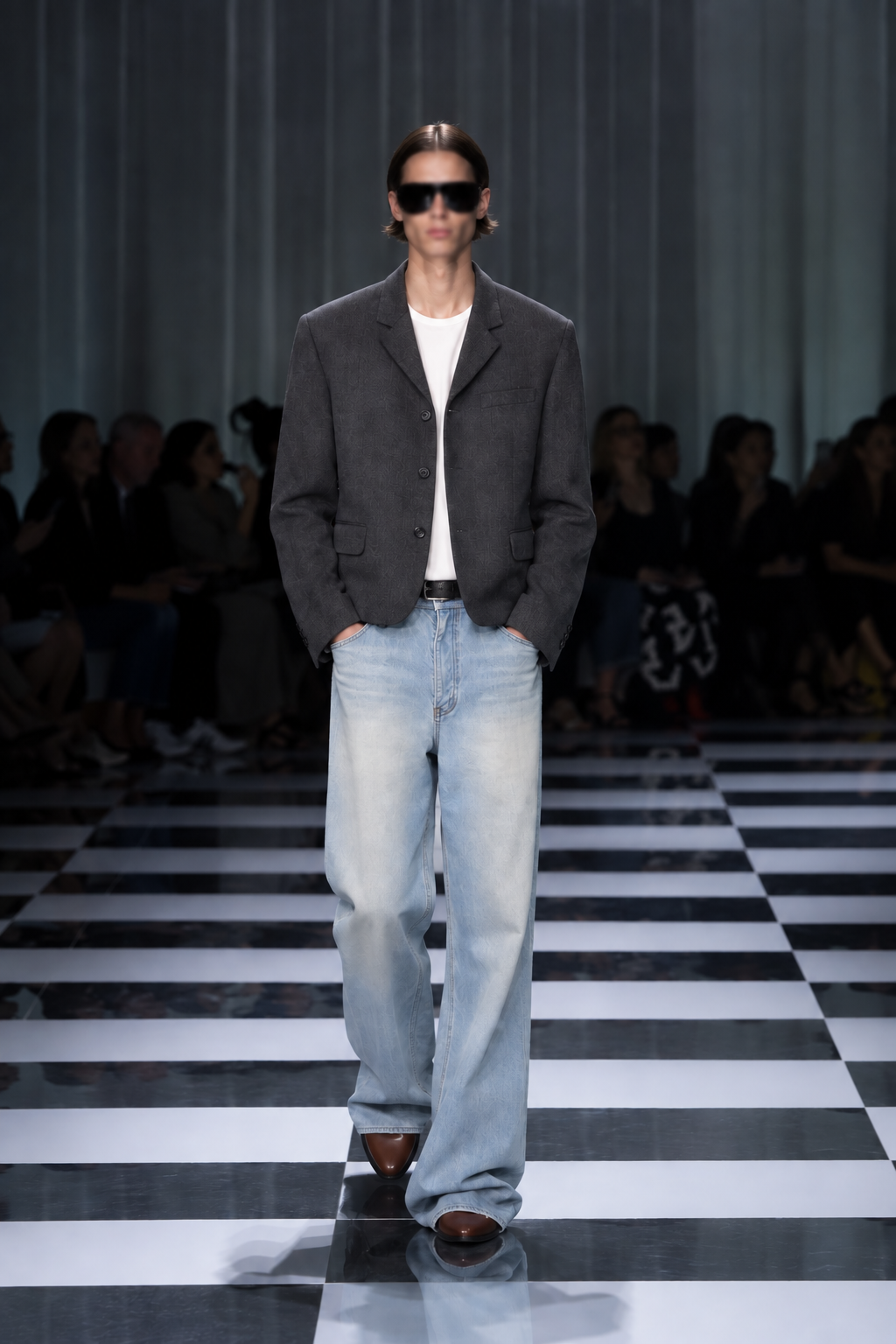 Lloyd Button Jacket モデル着用 CHARCOAL styling