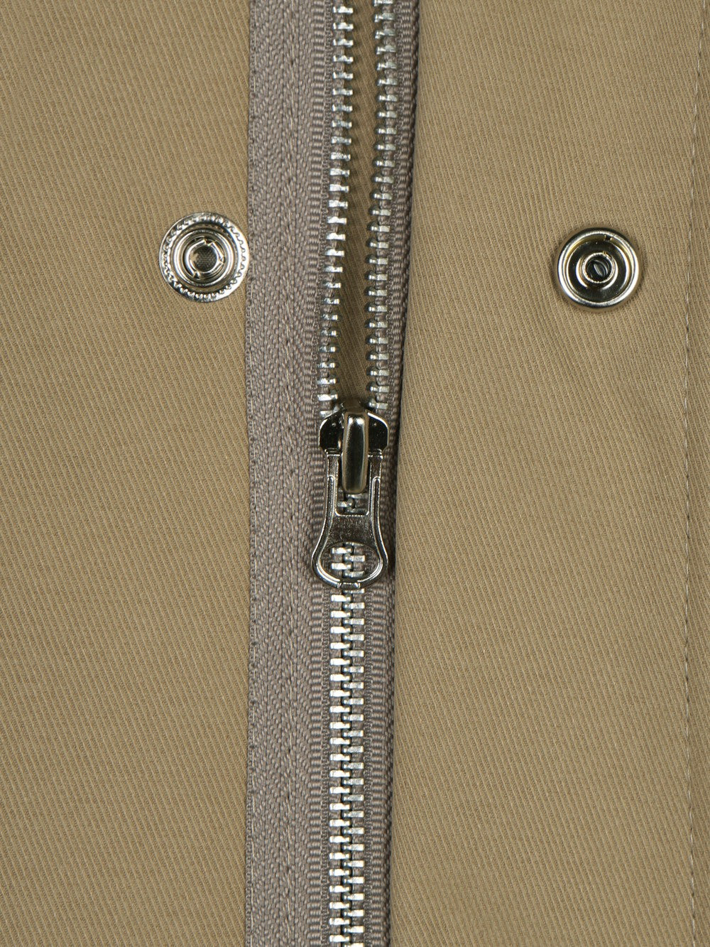 Log Field Hooded Coat zip and snap