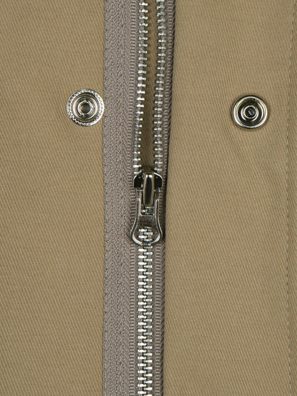 Log Field Hooded Coat zip and snap