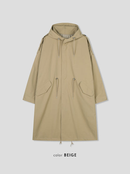 Log Field Hooded Coat BEIGE