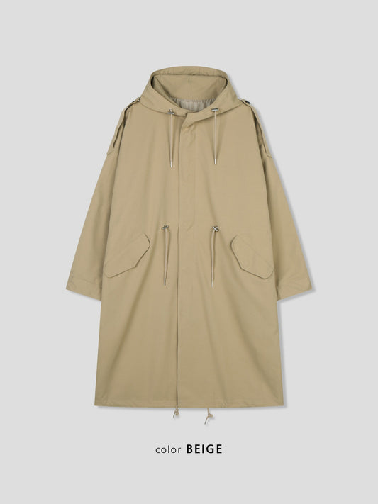 Log Field Hooded Coat BEIGE