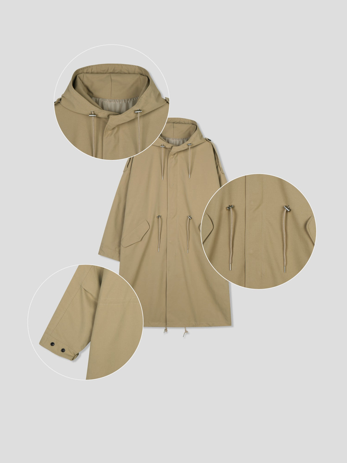 Log Field Hooded Coat detail