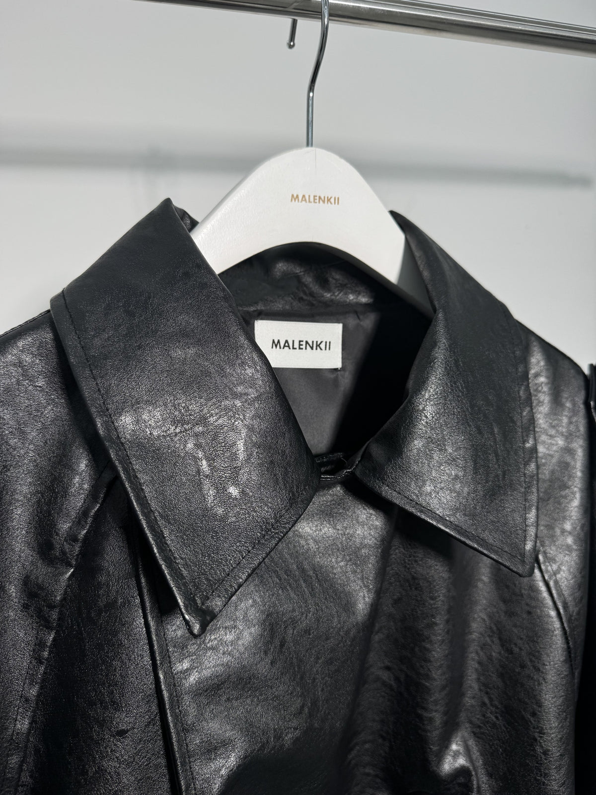 Mercy Faux Leather Short Trench Coat